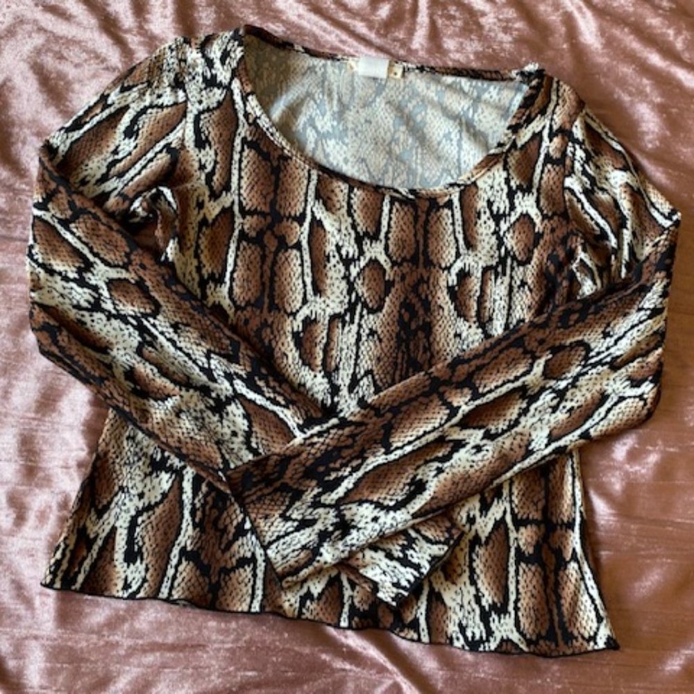 Snake Print Long Sleeve Shirt